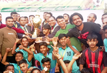 কমলগঞ্জে জাতীয় গোল্ডকাপ ফুটবল টুর্ণামেন্টের সমাপনী অনুষ্ঠিত