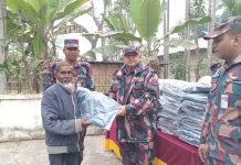 কমলগঞ্জে শীতার্ত মানুষের পাশে বিজিবি